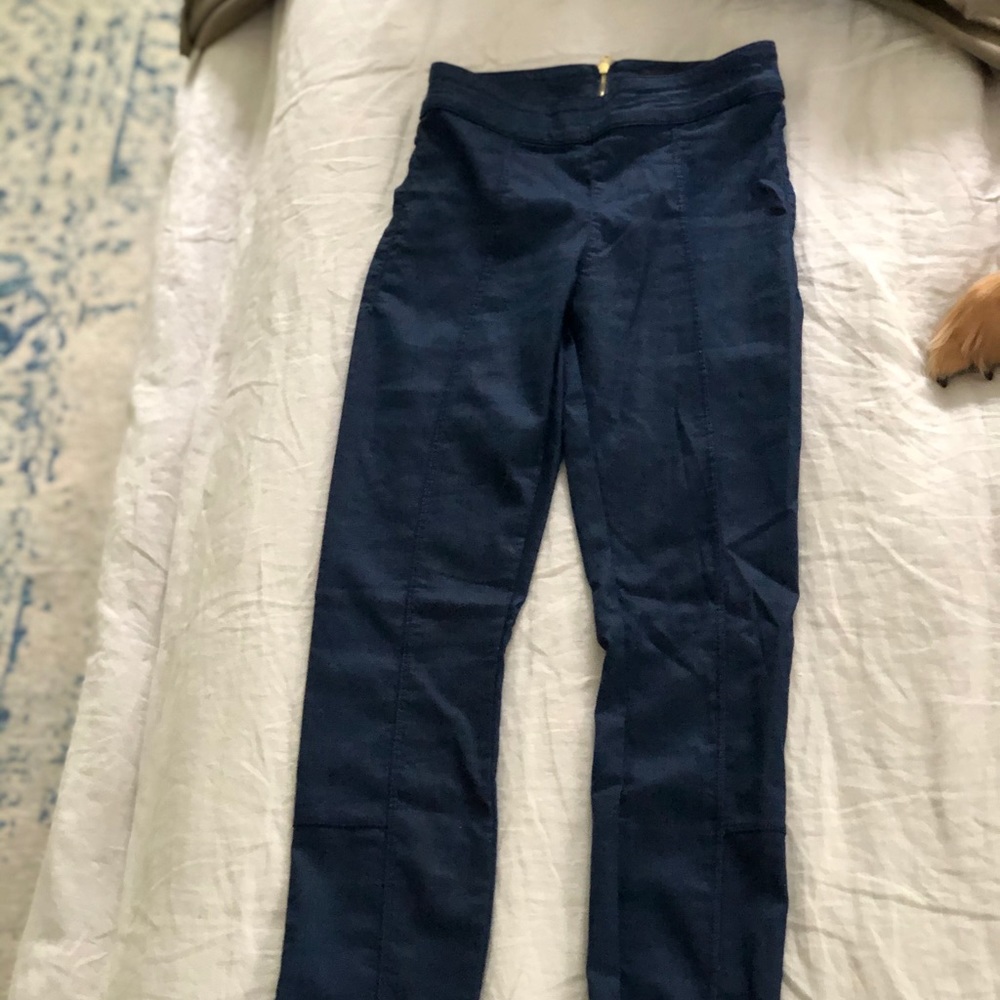 Jean leggings with gold zipper